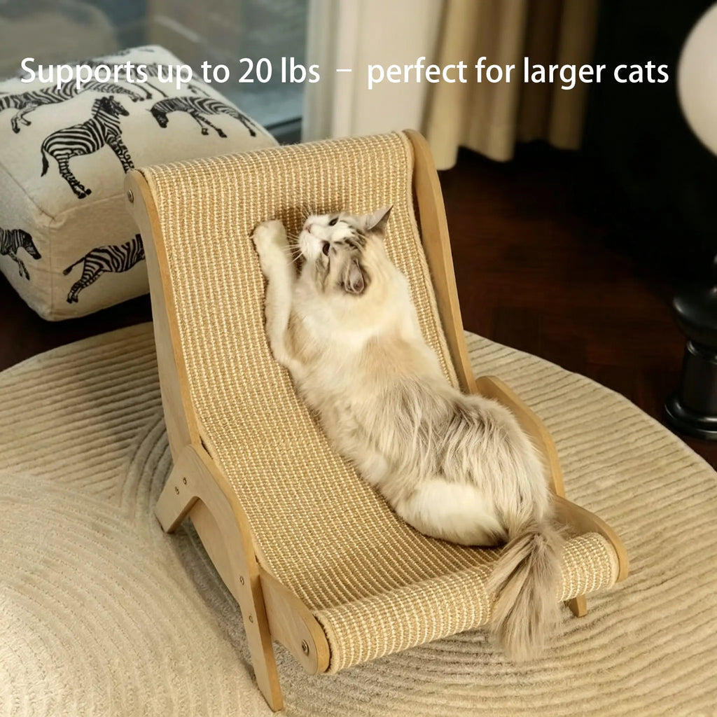 Elevated Cat Bed with Sisal Scratcher – Wooden Cat Hammock & Lounge