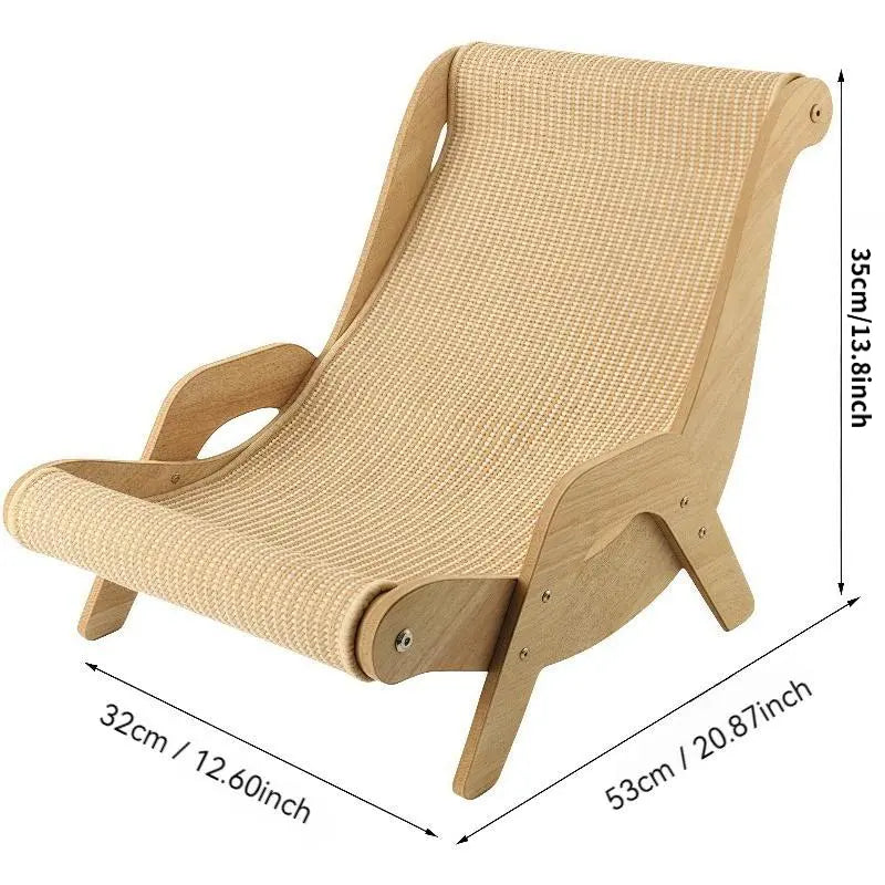Elevated Cat Bed with Sisal Scratcher – Wooden Cat Hammock & Lounge
