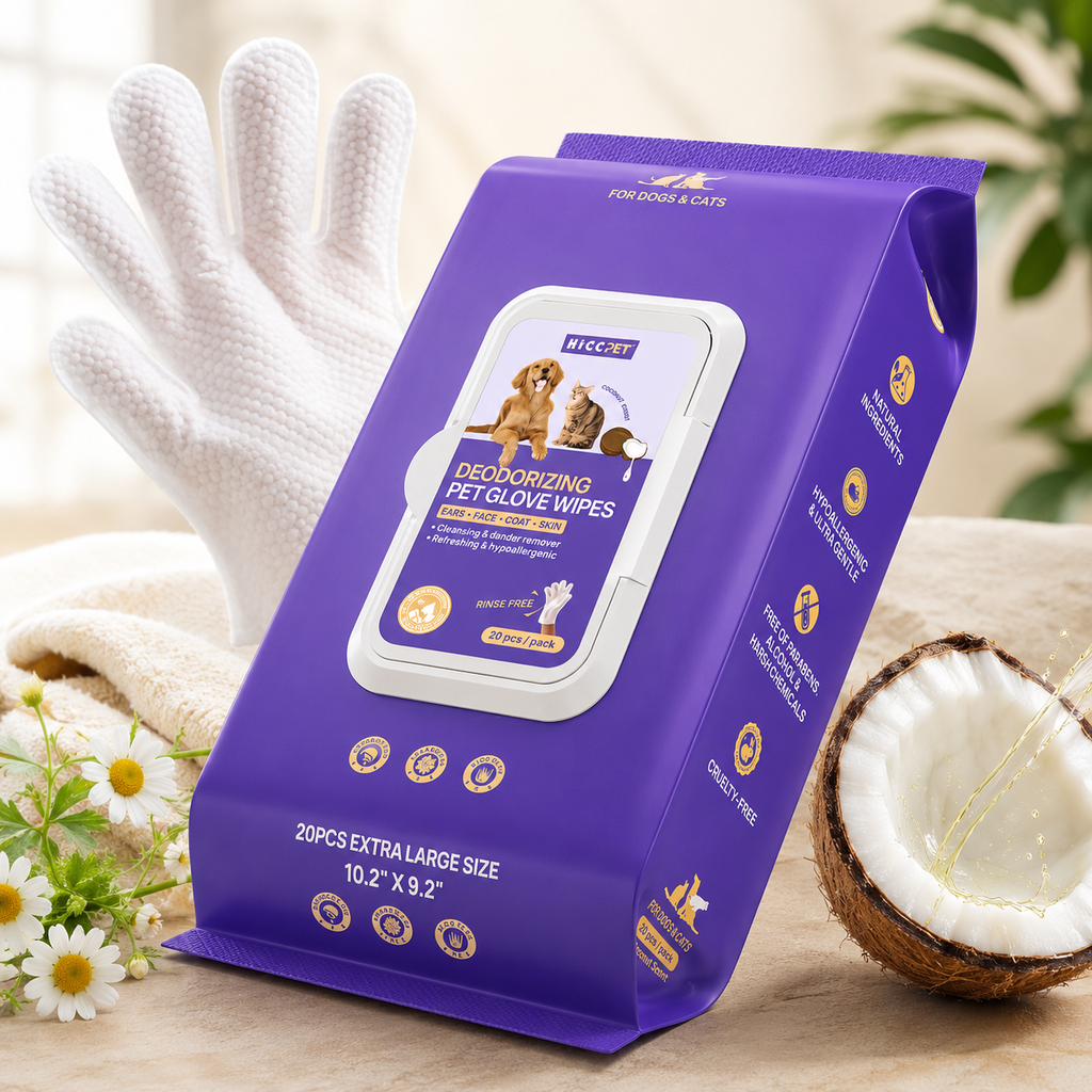 HICC Pet Grooming Wipes – Disposable Cleaning & Deodorizing Wipes