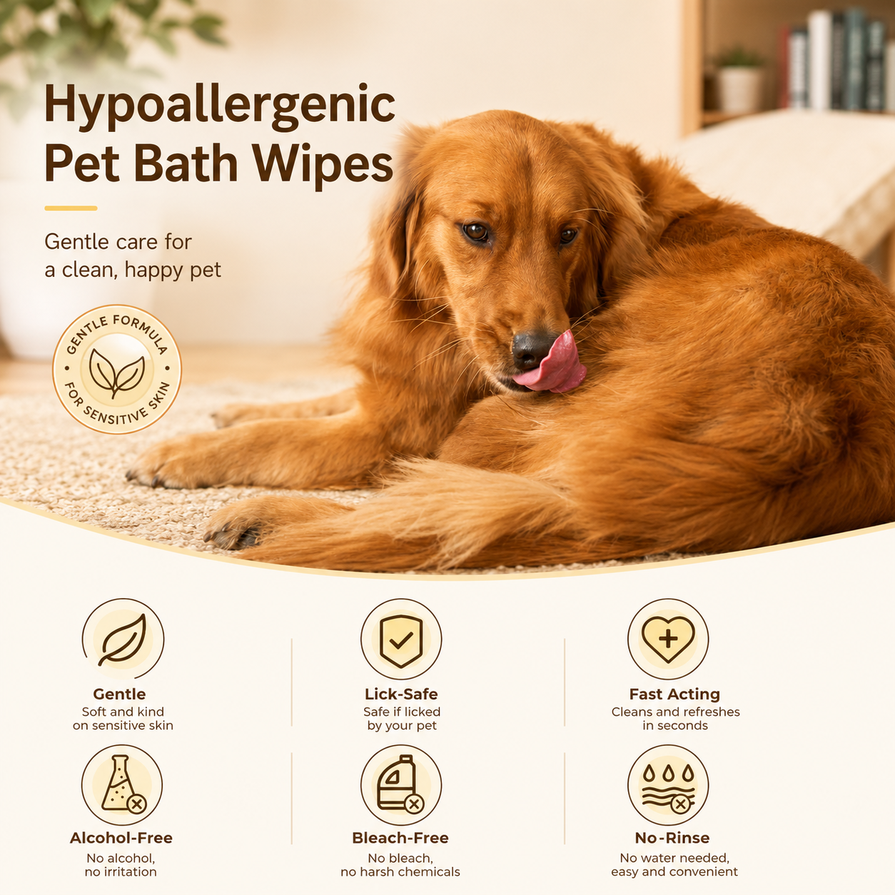 HICC Pet Grooming Wipes – Disposable Cleaning & Deodorizing Wipes