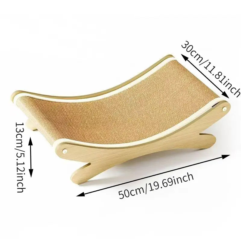 Elevated Cat Bed with Sisal Scratcher – Wooden Cat Hammock & Lounge